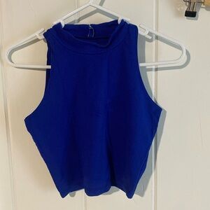 High neck Crop top Royal blue. Size small.